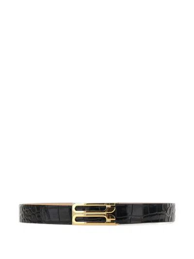 Victoria Beckham Logo-buckle Belt In Black