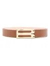 Victoria Beckham Logo-buckle Belt In Brown