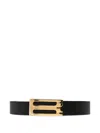 Victoria Beckham Logo-buckle Leather Belt In Brown