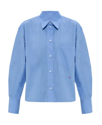 VICTORIA BECKHAM VICTORIA BECKHAM LOGO EMBROIDERED LONG-SLEEVED SHIRT