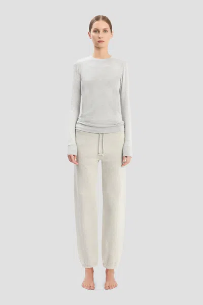 Victoria Beckham Logo Embroidered Jogger In Grey Marl In Gray