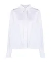 Victoria Beckham Cotton Shirt With Front Pocket And Long Sleeves In White