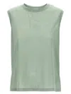 Victoria Beckham Embroidered Logo Sleeveless Crew Neck Top In Green