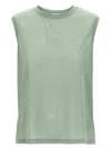 Victoria Beckham Embroidered Logo Sleeveless Crew Neck Top In Green