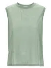 Victoria Beckham Embroidered Logo Sleeveless Crew Neck Top
