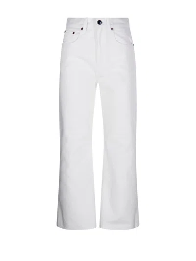 VICTORIA BECKHAM LOGO-PATCH BOOTCUT JEANS