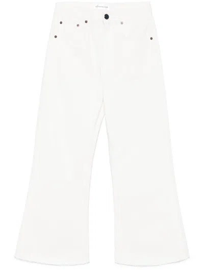 Victoria Beckham Logo-patch Jeans In White