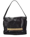 Victoria Beckham Logo Puffy Chain Leather Satchel In Black