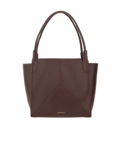 Victoria Beckham Logo Stamp Shopper Bag In Brown