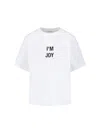 Victoria Beckham Graphic Print Crew Neck Short Sleeve Top In White