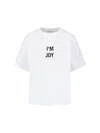 Victoria Beckham Graphic Print Crew Neck Short Sleeve Top In White