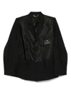 Victoria Beckham Logo-tag Blazer In Black
