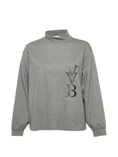 Pre-owned Victoria Beckham Logo-appliqué Knit Sweater In Gray