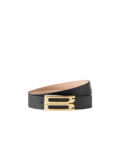 VICTORIA BECKHAM LOGO-BUCKLE LEATHER BELT
