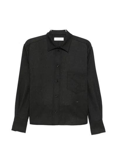 Victoria Beckham Logo-embroidered Button-down Shirt In Black