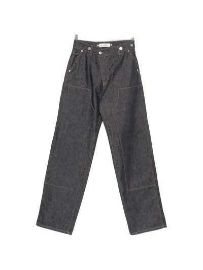 Victoria Beckham Logo-patch Jeans In Gray