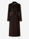 Victoria Beckham Double-breasted Long Coat With Tailored Silhouette In Black