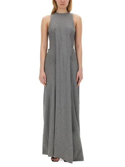 Victoria Beckham Long Dress In Grey