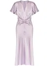 Victoria Beckham Gathered V-neck Midi Dress