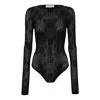 Victoria Beckham Long-sleeve Backless Bodysuit In Black
