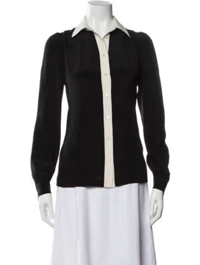 Pre-owned Victoria Beckham Long Sleeve Blouse In Black
