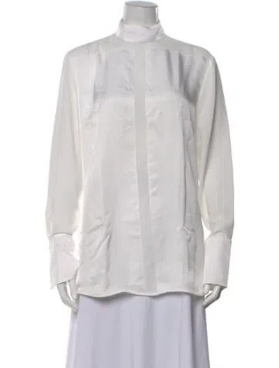 Pre-owned Victoria Beckham Long Sleeve Blouse In White