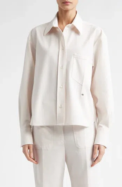 Victoria Beckham Long Sleeve Crop Button-up Shirt In White