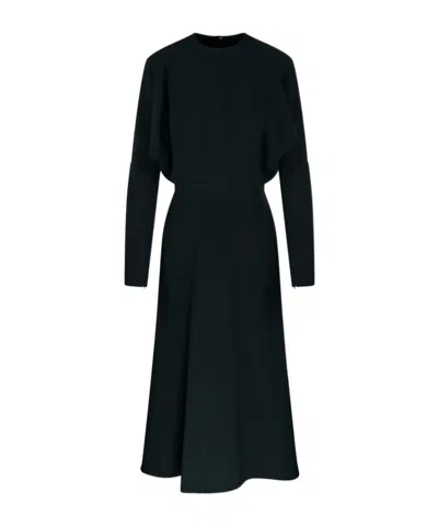 Victoria Beckham Dolman Viscose Blend Midi Dress In Black