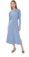 Victoria Beckham 'seam Detailing Midi Sleeve Dress' In Bluebell