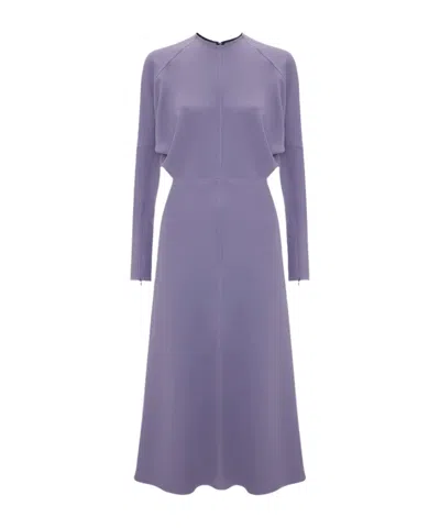 Victoria Beckham Long Sleeve Dress In Lavender