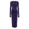 Victoria Beckham Gathered Circle Midi Dress In Purple
