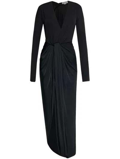 Victoria Beckham Long-sleeved Dress In Black