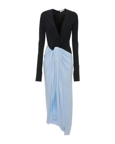 Victoria Beckham Long-sleeved Dress In Black