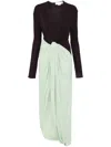 Victoria Beckham Knotted Jersey Gown In Ebony Jade