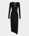 Victoria Beckham Knot-detail Jersey Gown In Black