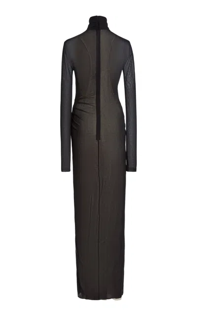 Victoria Beckham Long Sleeve Layered Maxi Dress In Black