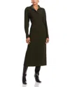 Victoria Beckham Long Sleeve Polo Collar Dress In Green