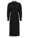 Victoria Beckham Women Black Long Sleeve Polo Collar Midi Dress, Xs Luxury Dresses For Women Darveys In Black