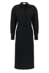 Victoria Beckham Women Black Long Sleeve Polo Collar Midi Dress, Xs Luxury Dresses For Women Darveys In Black