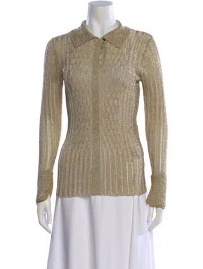 Pre-owned Victoria Beckham Long Sleeve Polo In Neutral