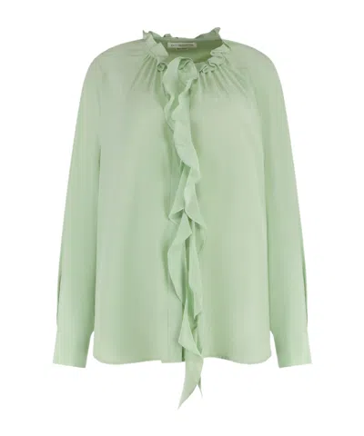 Victoria Beckham Long Sleeve Shirt In Green