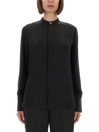 Victoria Beckham Long Sleeve Shirt In Black