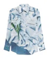 Victoria Beckham Satin Pyjama Shirt In Blue