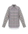 Victoria Beckham Cocoon Oversized Cotton-wool Shirt Jacket In Multi
