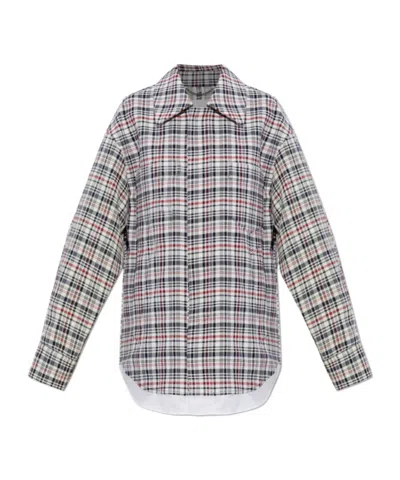 Victoria Beckham Cocoon Checked Cotton And Virgin Wool-blend Jacket In Multi