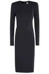 Victoria Beckham Fitted Long Sleeve T-shirt Dress In Black