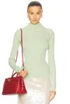 Victoria Beckham Long Sleeve Top In Jade