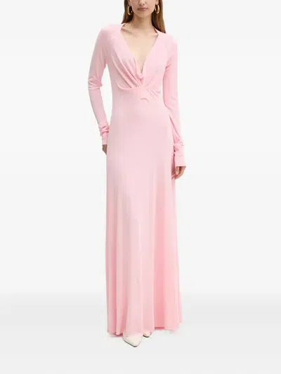 VICTORIA BECKHAM LONG-SLEEVE TWISTED MAXI DRESS