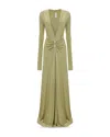 Victoria Beckham Long-sleeve V-neck Gown