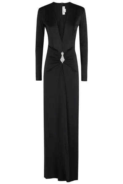 VICTORIA BECKHAM VICTORIA BECKHAM LONG SLEEVE V-NECK GOWN